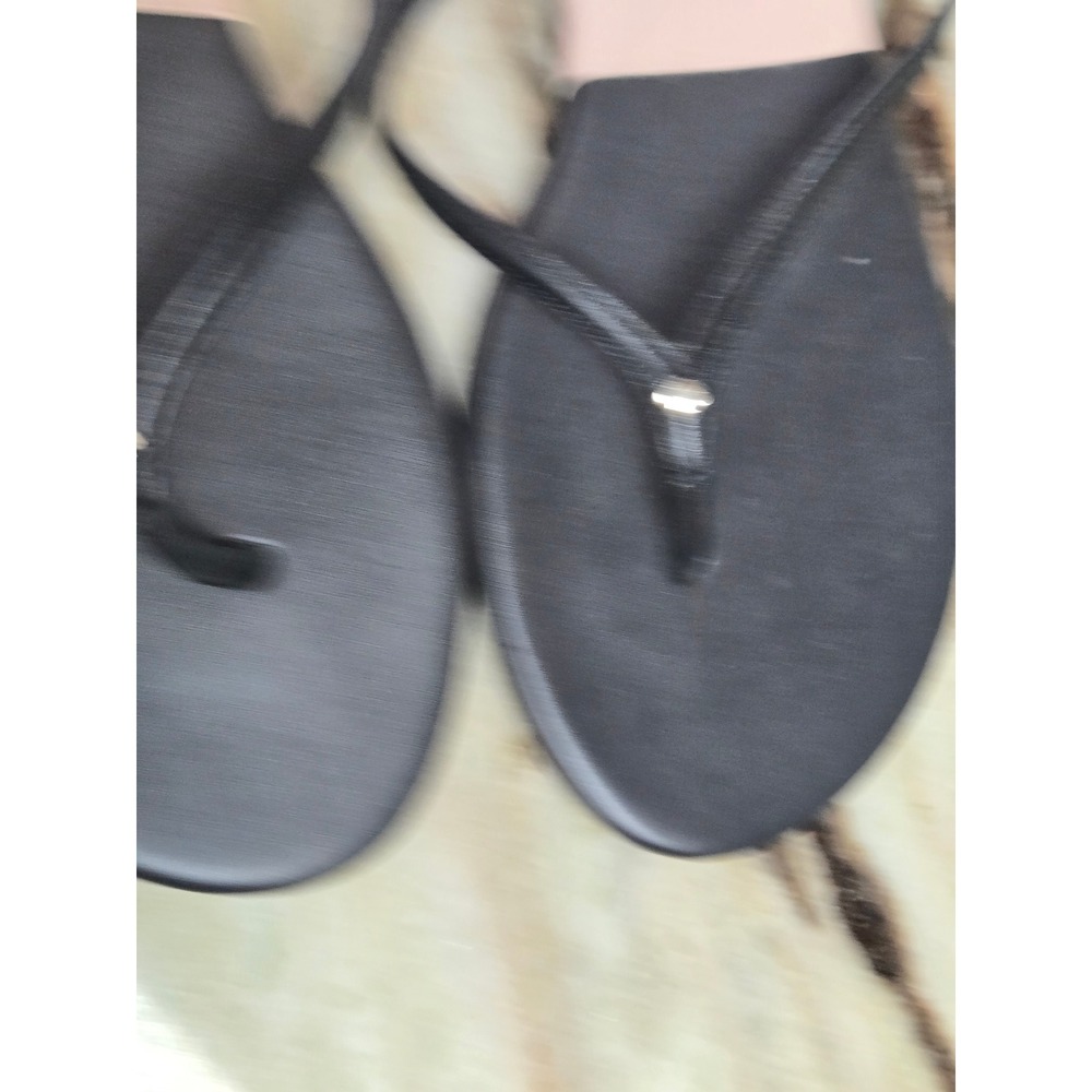 Kate Spade New York Black Pink Thong Flip Flop Sandals Flat Logo Womens 10 - Picture 8 of 8